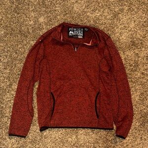 Powder River Outfitters Men's Heathered Red Quarter-Zip Pullover